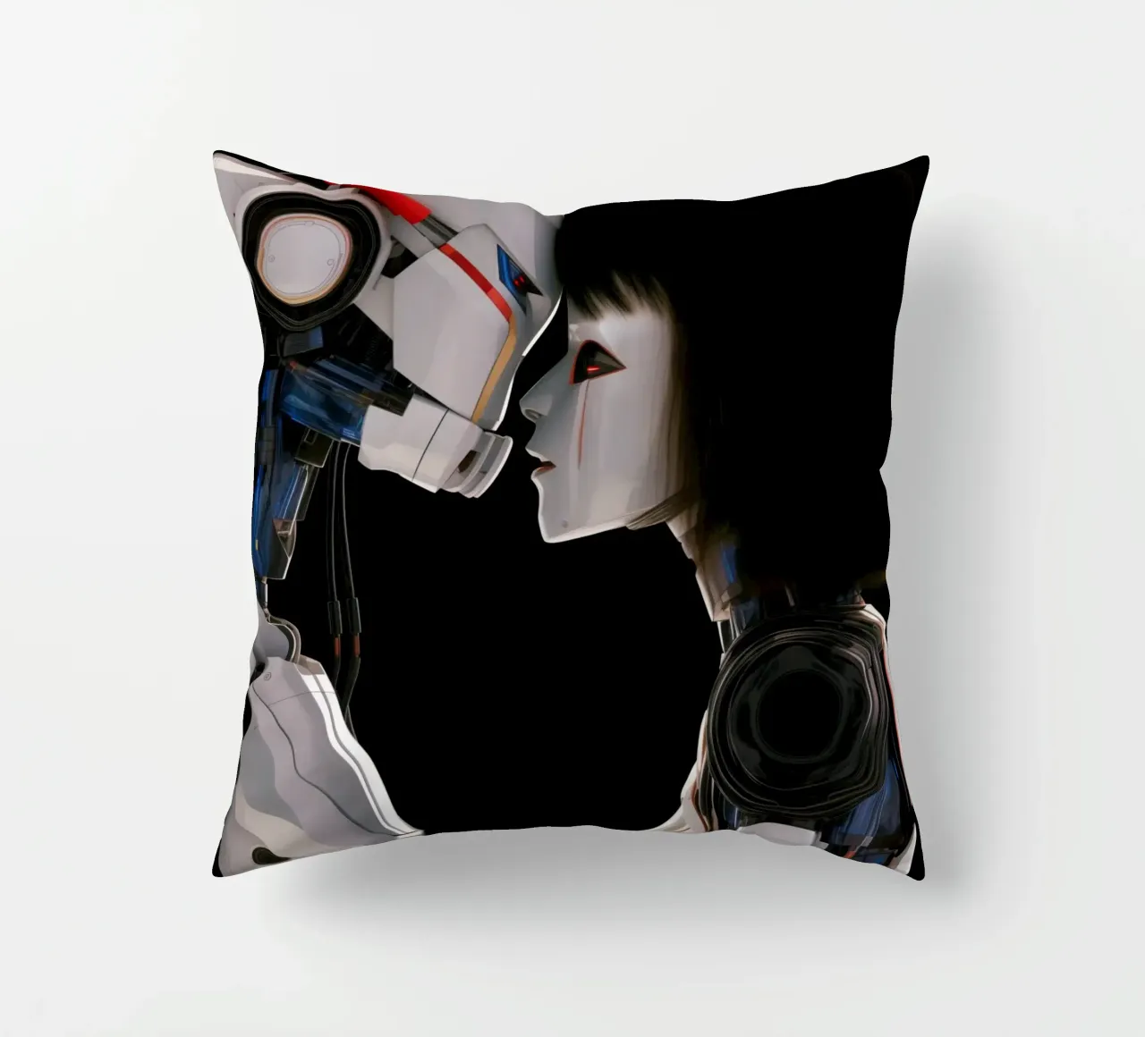 Mech Girl bacia Robot | Omaggio a Ghost In The Shell cuscino da Autofocus