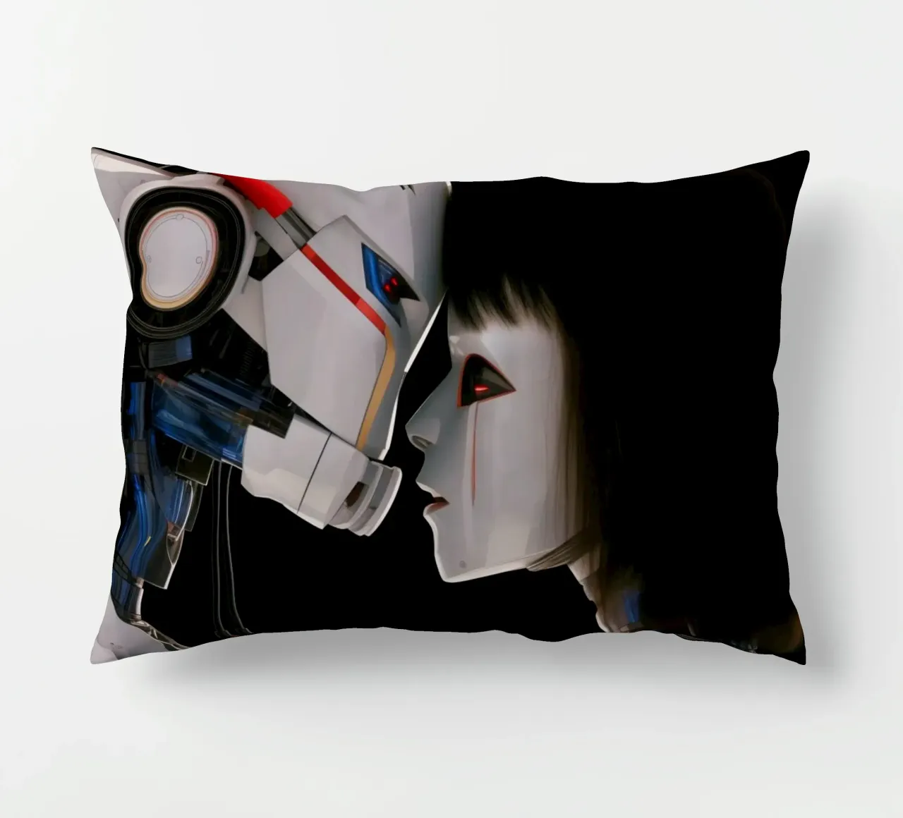 Mech Girl bacia Robot | Omaggio a Ghost In The Shell cuscino da Autofocus