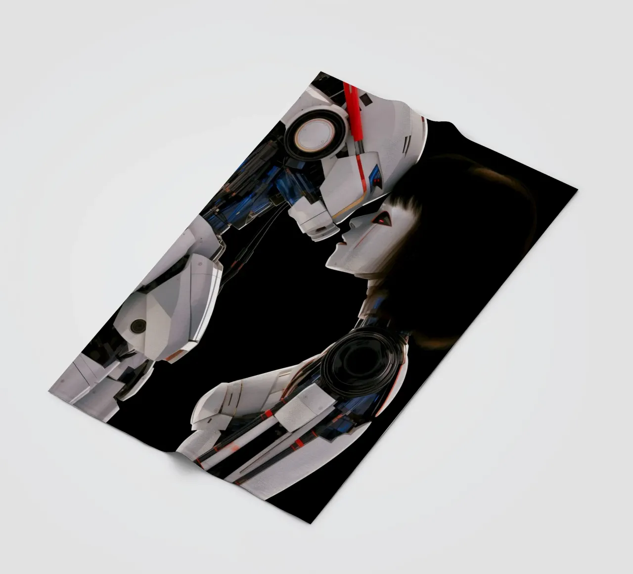 Mech Girl bacia Robot | Omaggio a Ghost In The Shell coperta in pile da Autofocus