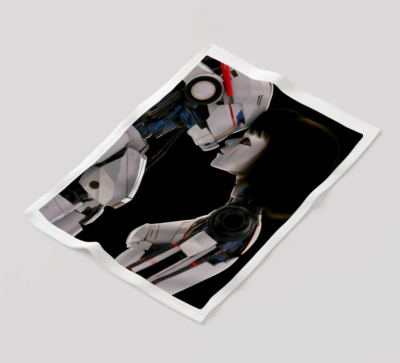 Mech Girl bacia Robot | Omaggio a Ghost In The Shell coperta in pile da Autofocus