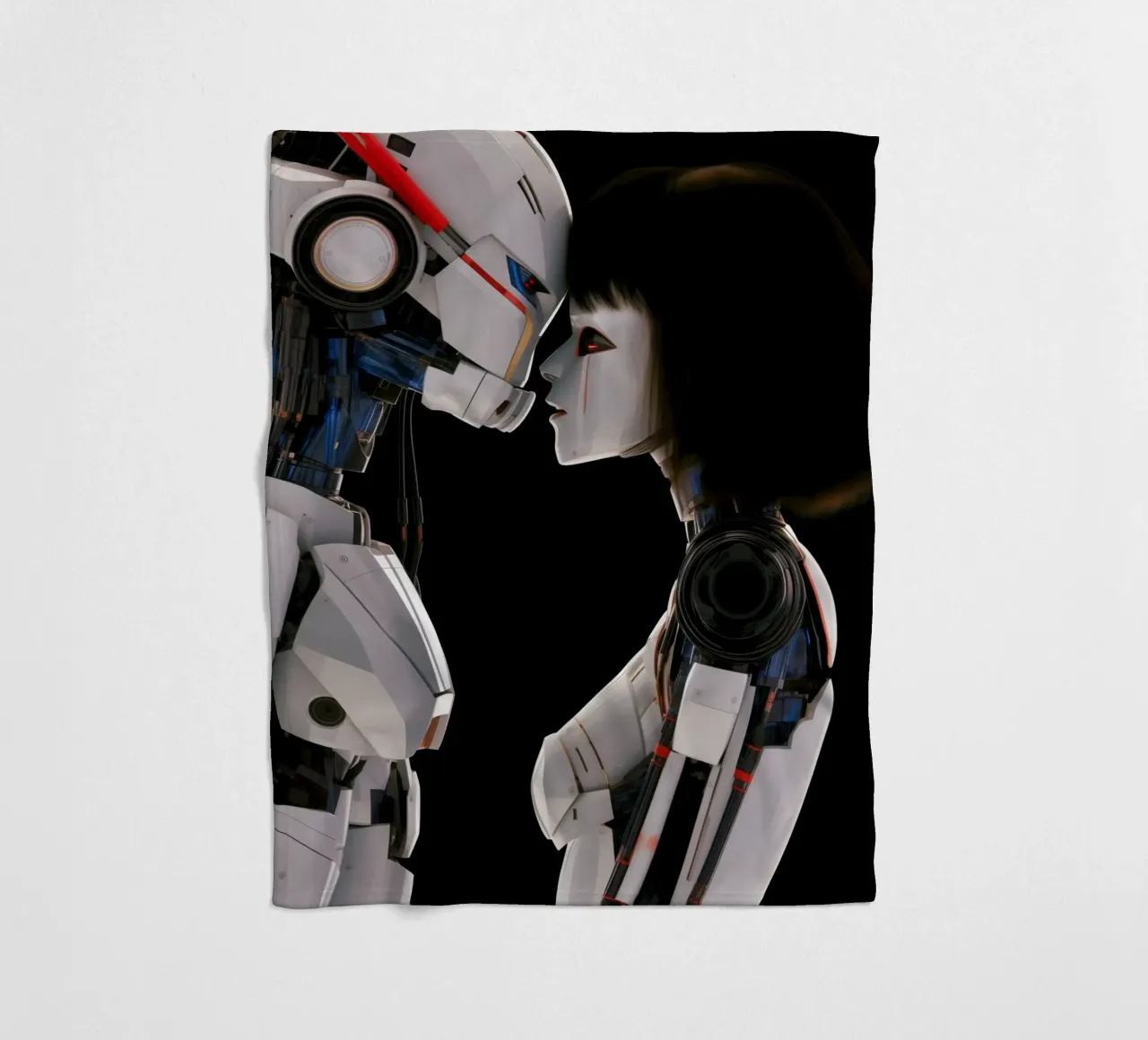 Mech Girl bacia Robot | Omaggio a Ghost In The Shell coperta in pile da Autofocus