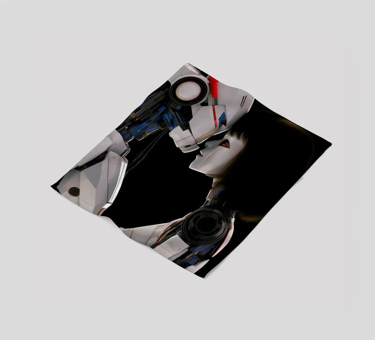 Mech Girl bacia Robot | Omaggio a Ghost In The Shell coperta in pile da Autofocus