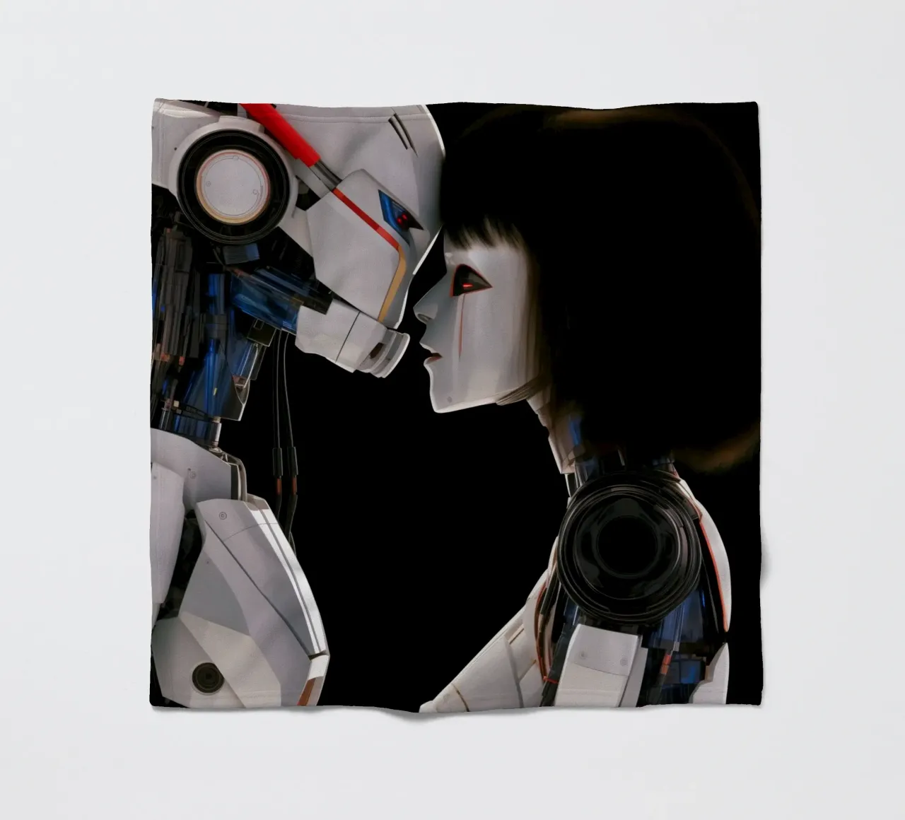 Mech Girl bacia Robot | Omaggio a Ghost In The Shell coperta in pile da Autofocus