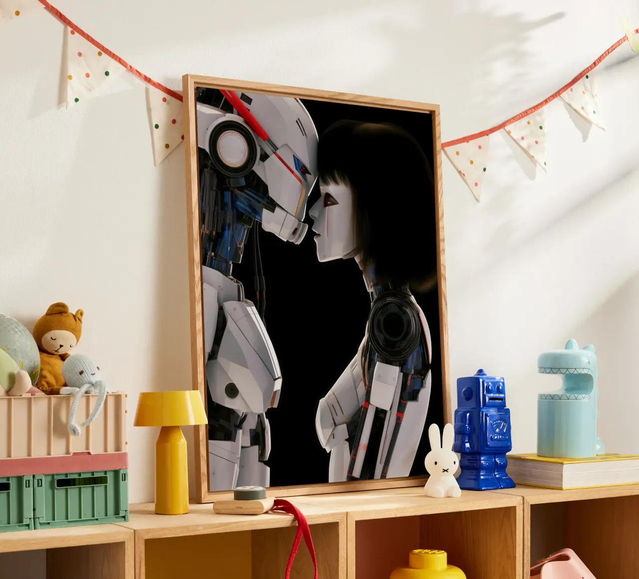 Mech Girl bacia Robot | Omaggio a Ghost In The Shell plexiglass da Autofocus