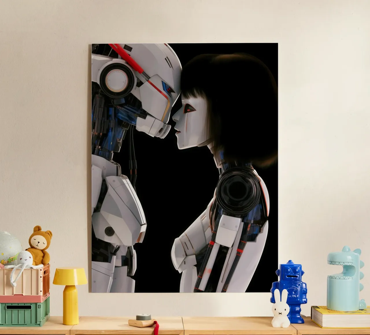 Mech Girl bacia Robot | Omaggio a Ghost In The Shell plexiglass da Autofocus