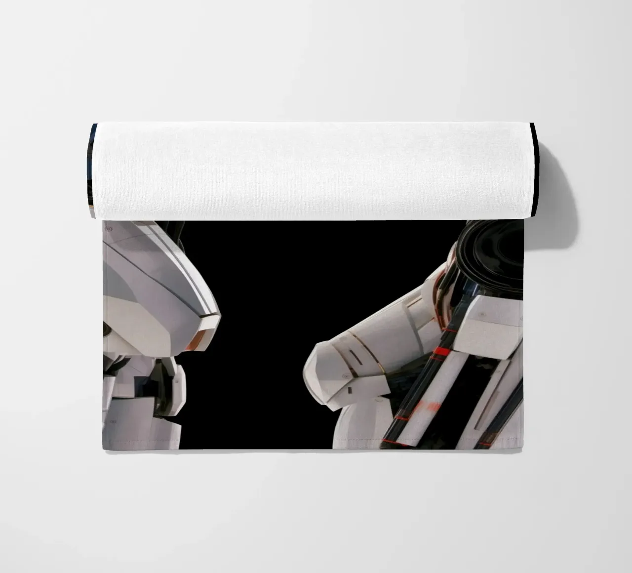 Mech Girl bacia Robot | Omaggio a Ghost In The Shell telo mare da Autofocus