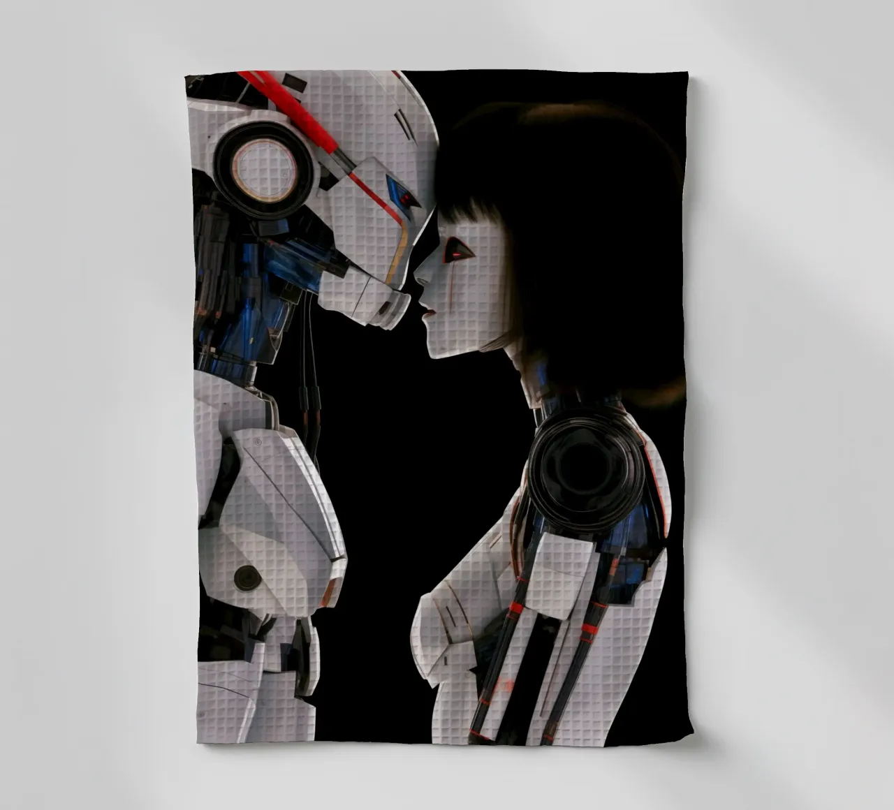 Mech Girl bacia Robot | Omaggio a Ghost In The Shell canovaccio da cucina da Autofocus