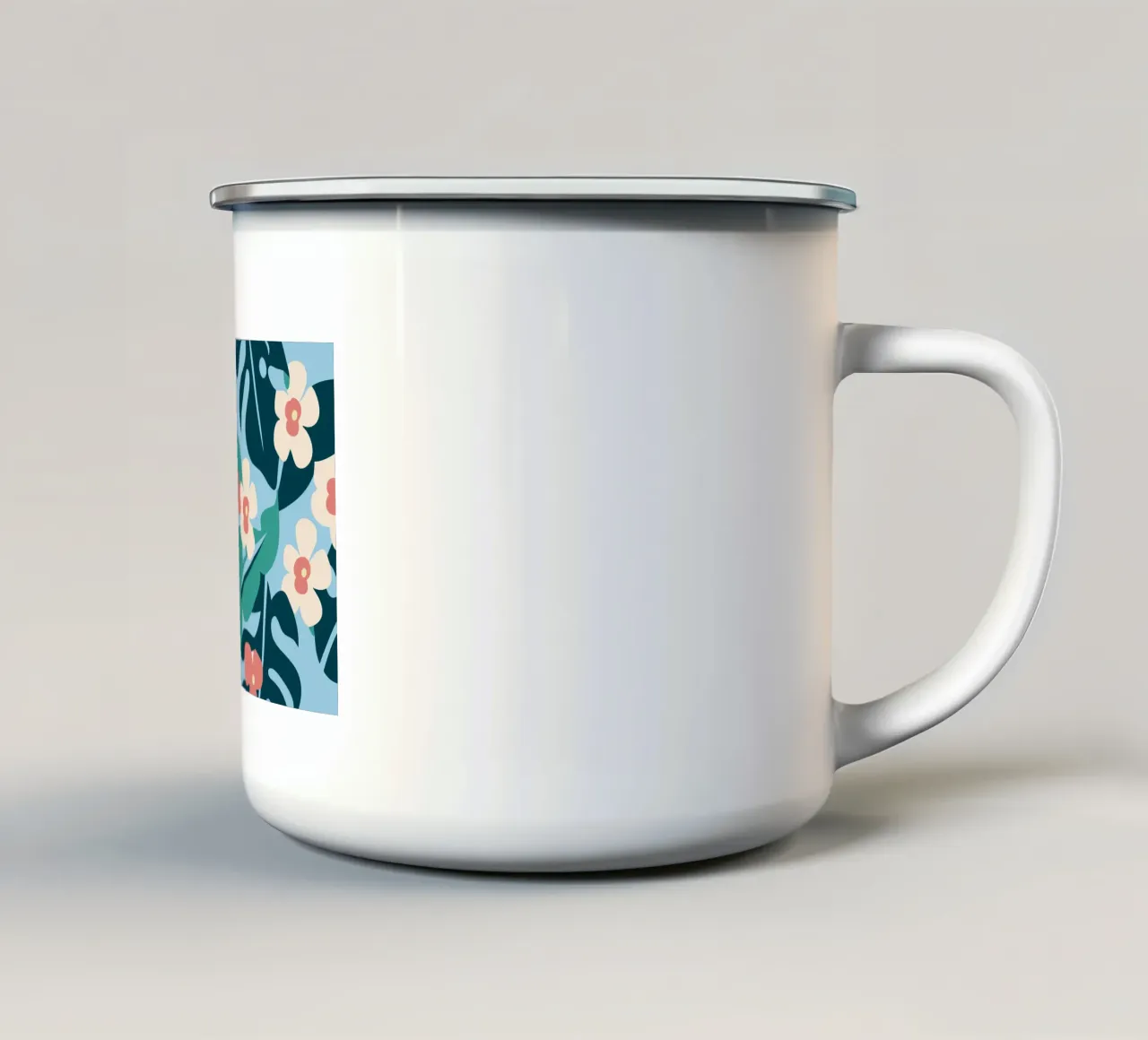 Fiori e foglie tropicali tazza in smalto da SPECIAL FLOWER PATTERNS