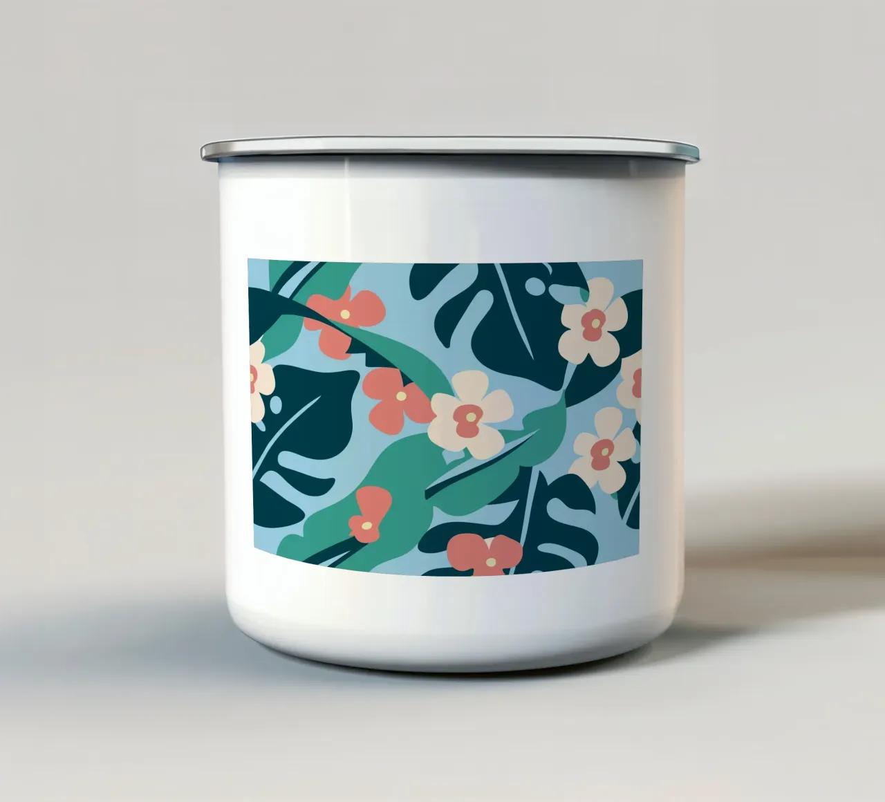 Fiori e foglie tropicali tazza in smalto da SPECIAL FLOWER PATTERNS