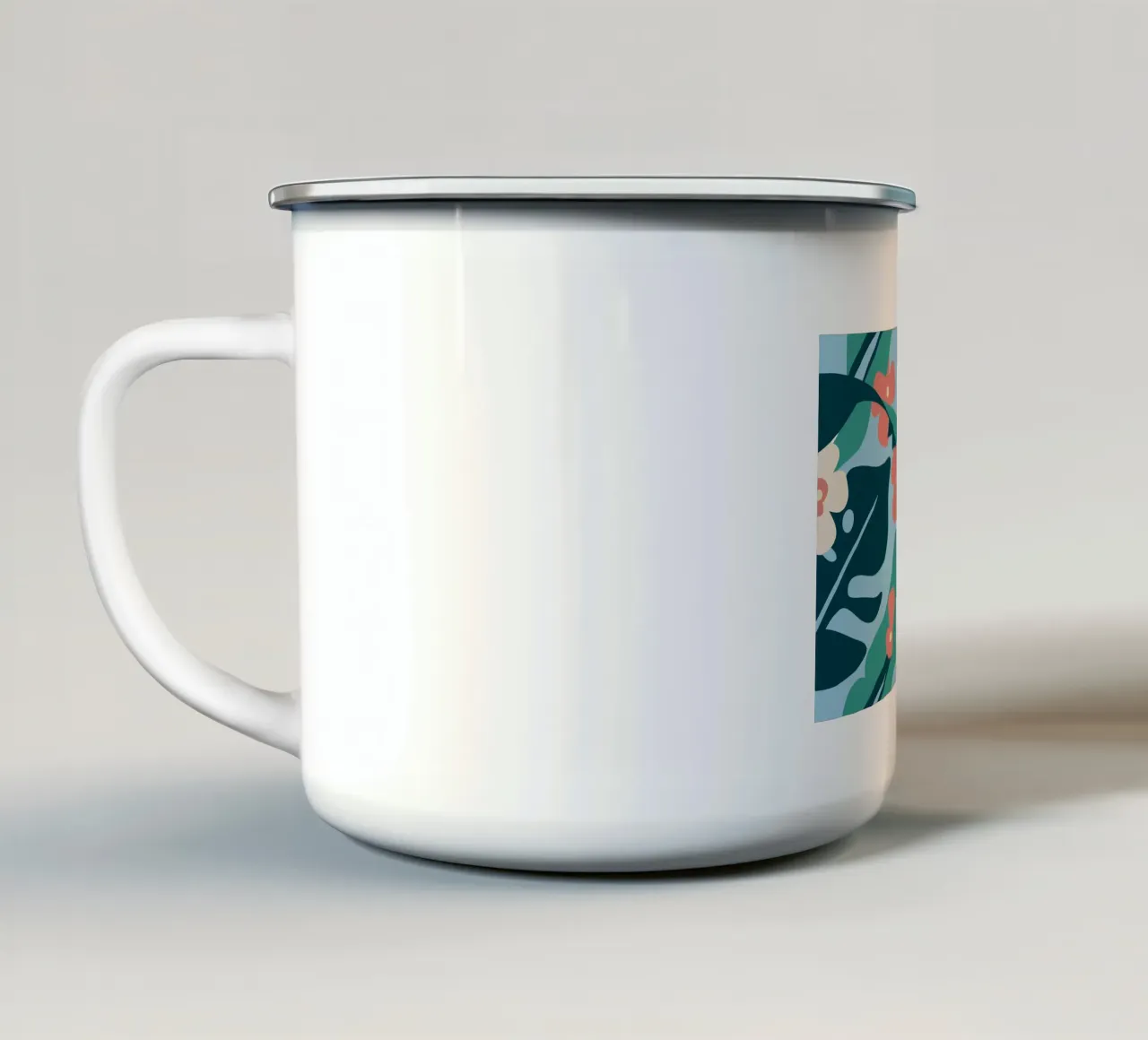 Fiori e foglie tropicali tazza in smalto da SPECIAL FLOWER PATTERNS