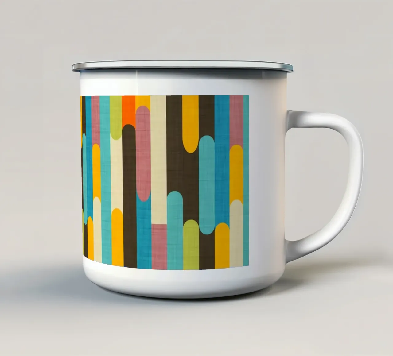 Paletas Retro Color Block Marrón taza de esmalte de susanacosta