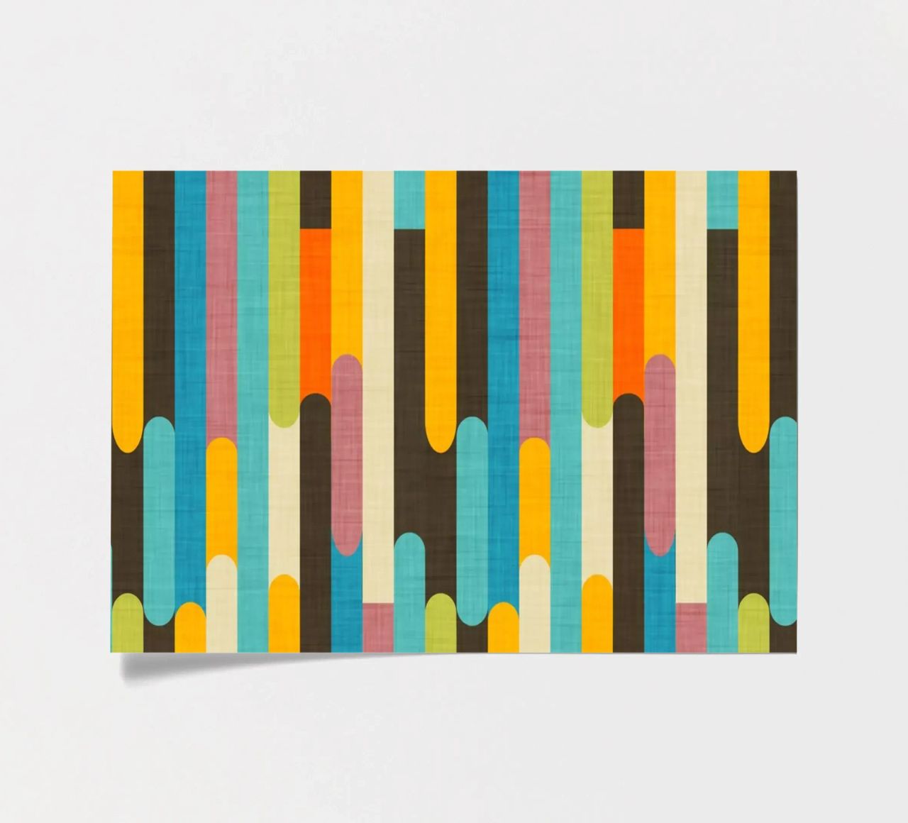 Retro Color Block Popsicle Sticks Brown sticker sheet by susanacosta