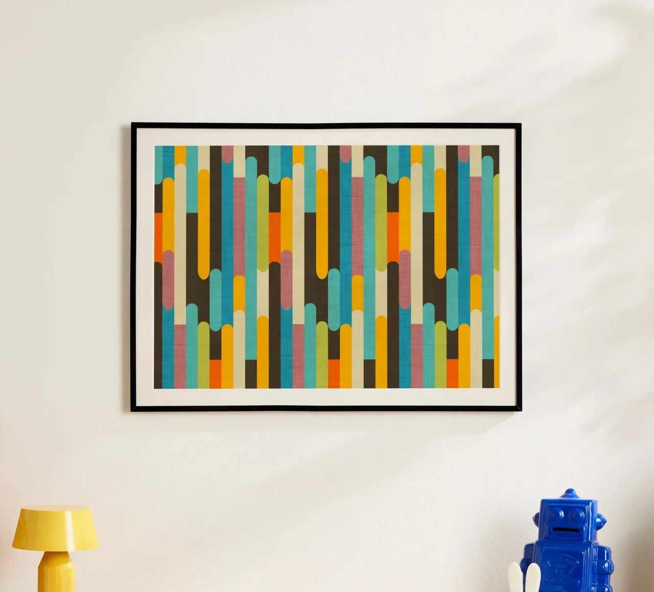 Retro Color Block Popsicle Sticks Brown hahnemühle by susanacosta