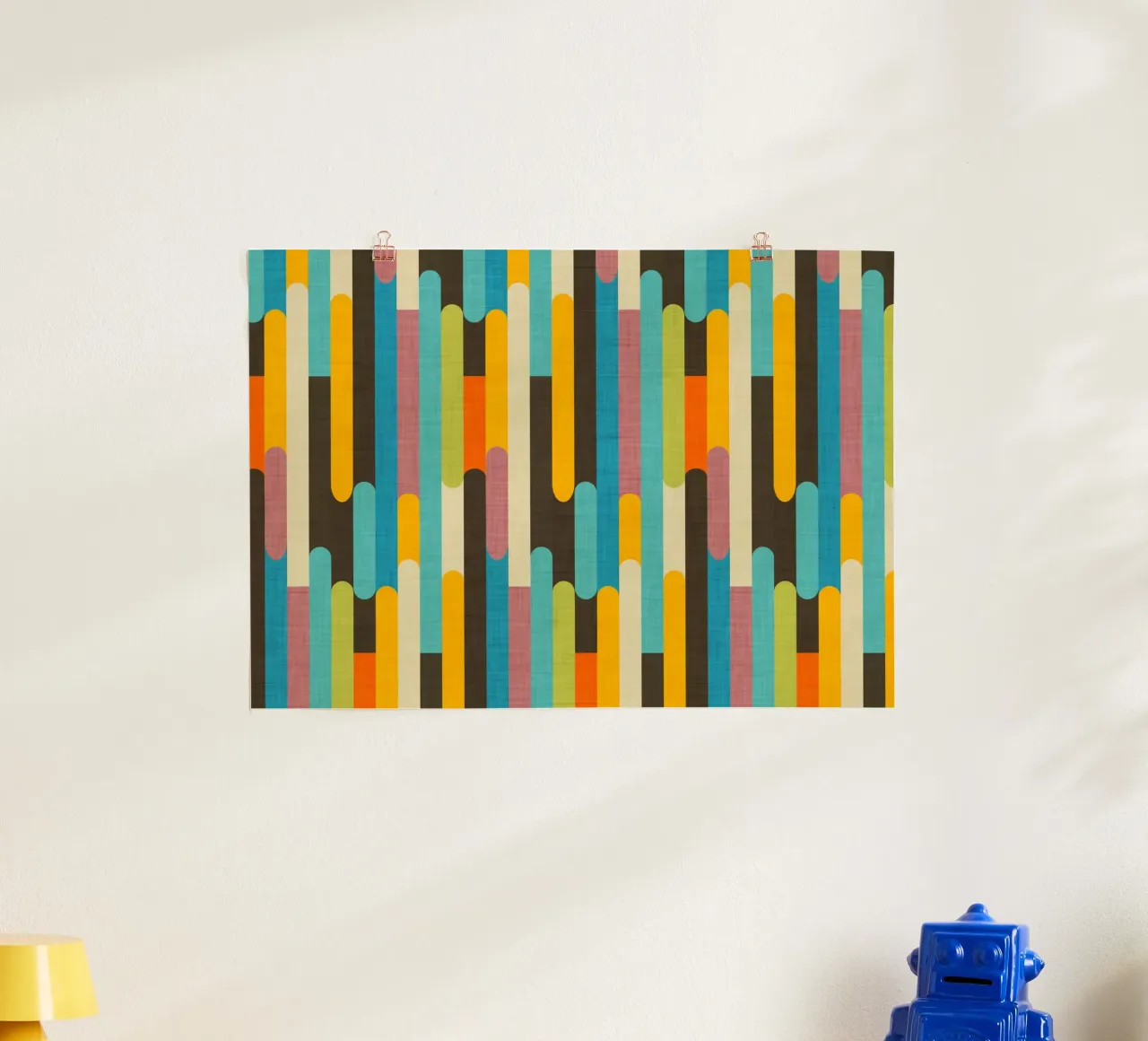 Retro Color Block Popsicle Sticks Brown hahnemühle by susanacosta