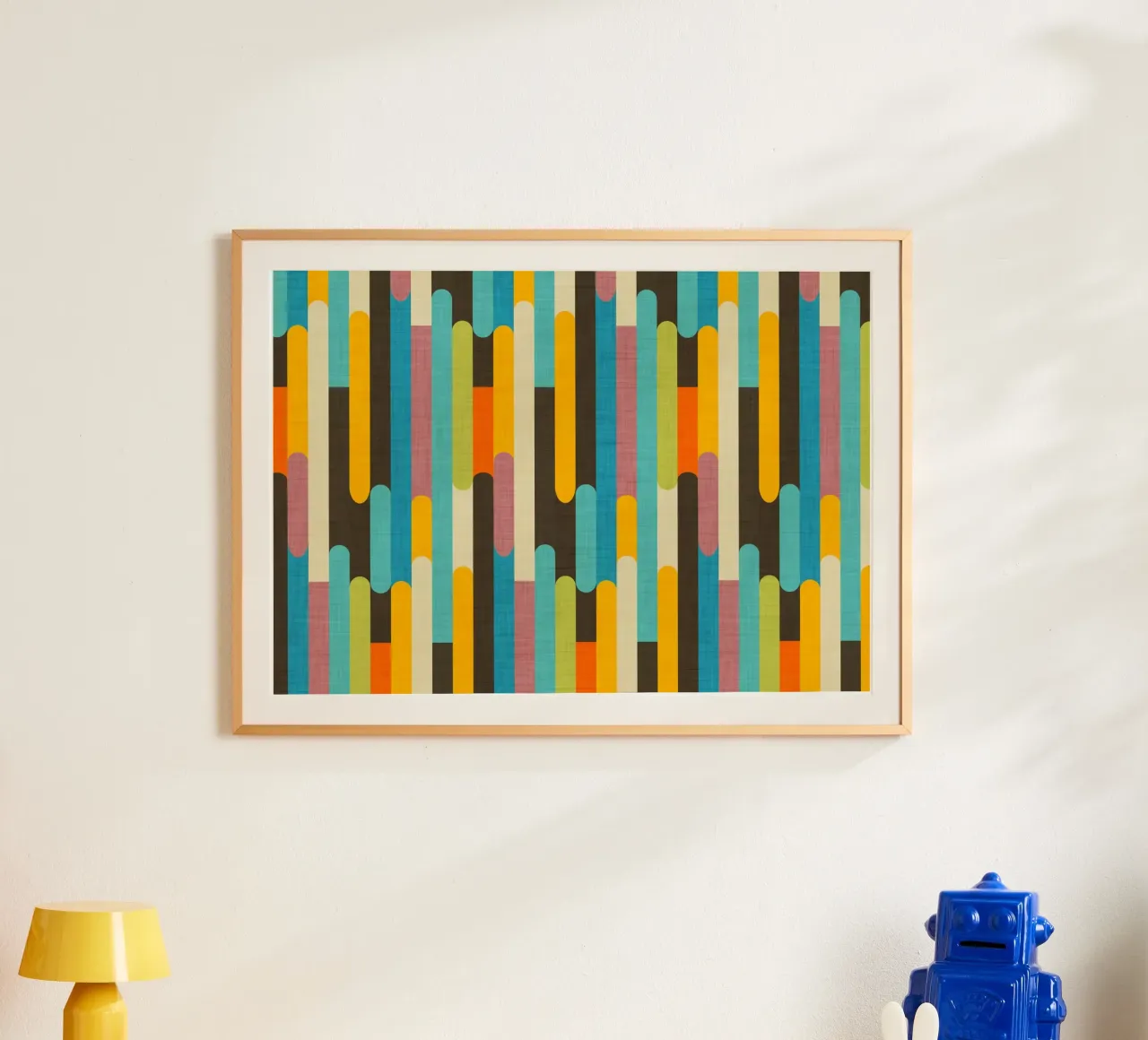 Retro Color Block Popsicle Sticks Brown hahnemühle by susanacosta
