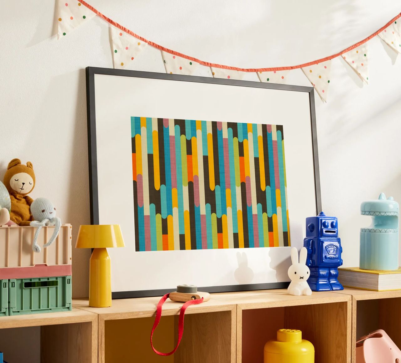 Retro Color Block Popsicle Sticks Brown hahnemühle by susanacosta