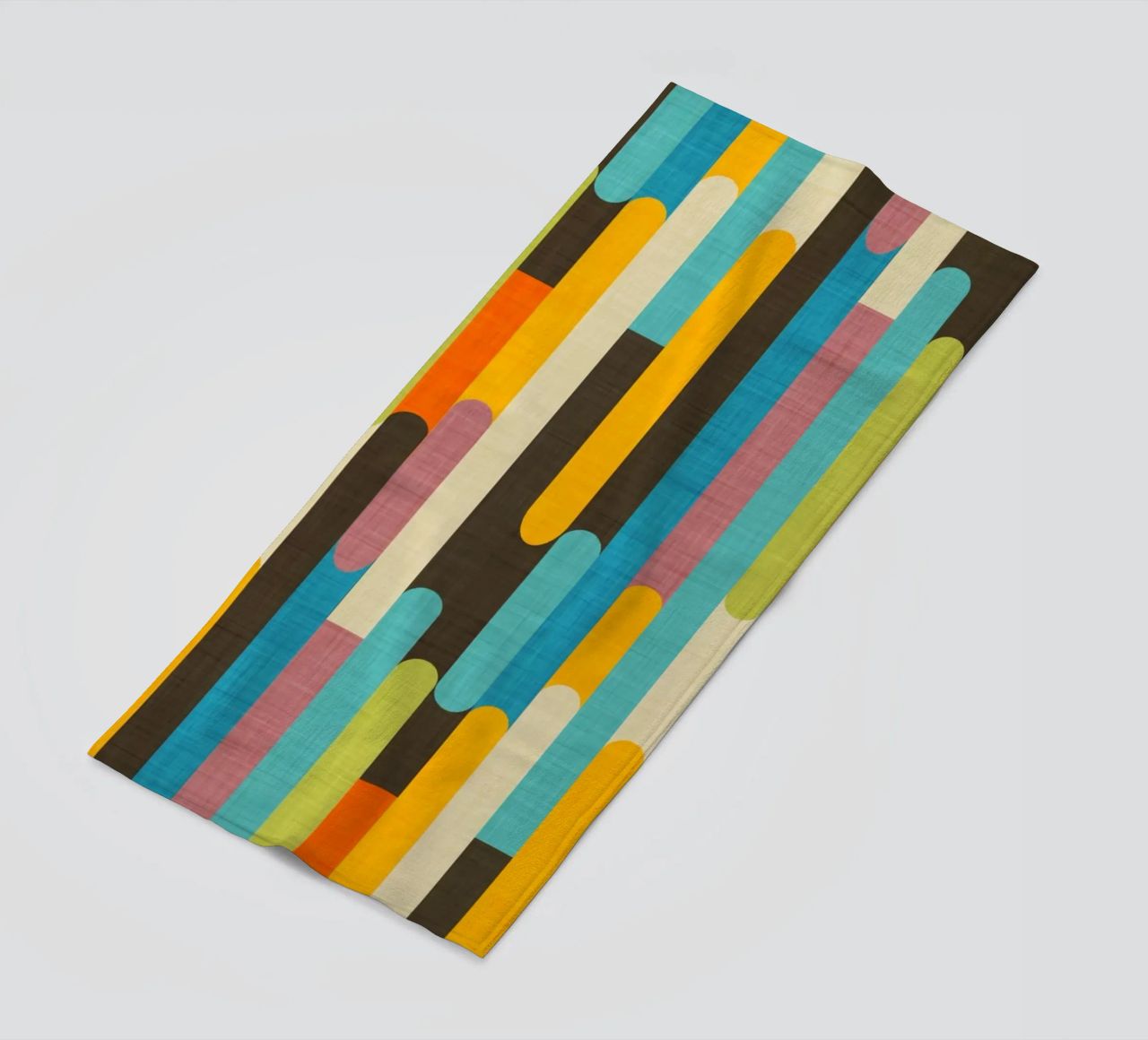 Retro Color Block Popsicle Sticks Brown beach towel by susanacosta