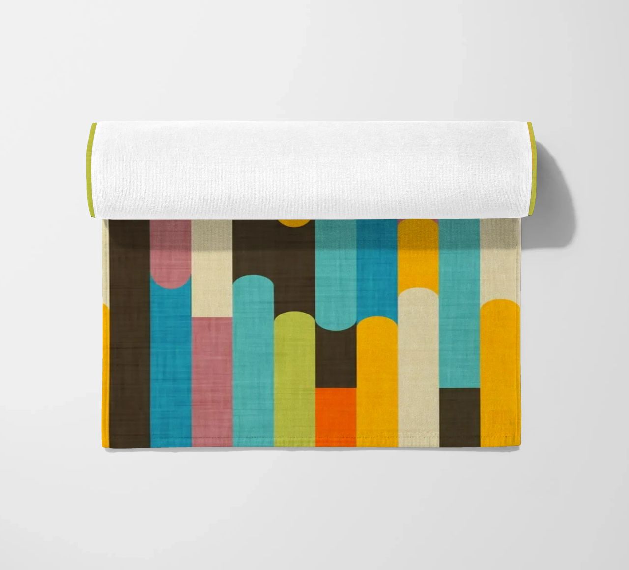 Retro Color Block Popsicle Sticks Brown beach towel by susanacosta