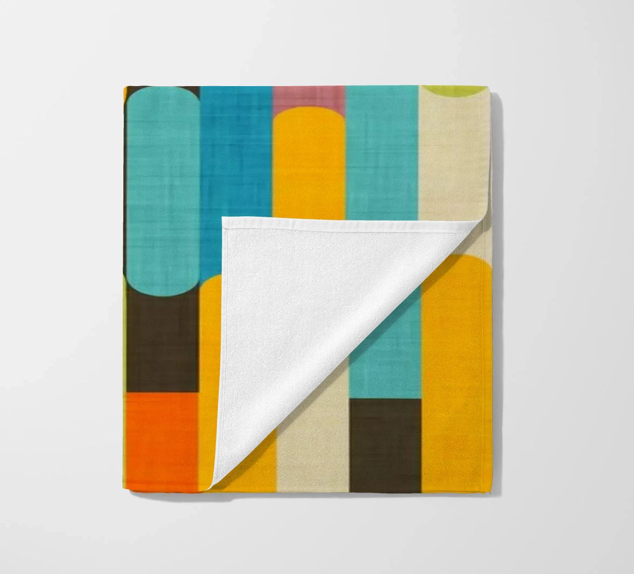 Retro Color Block Popsicle Sticks Brown beach towel by susanacosta