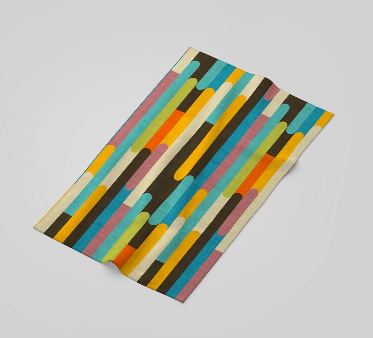 Retro Color Block Popsicle Sticks Brown beach towel by susanacosta