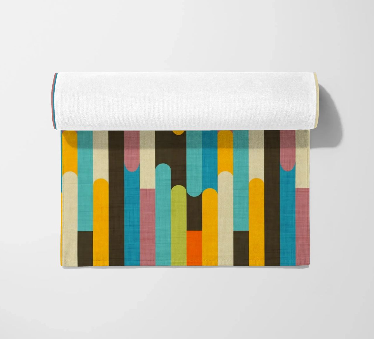 Retro Color Block Popsicle Sticks Brown beach towel by susanacosta