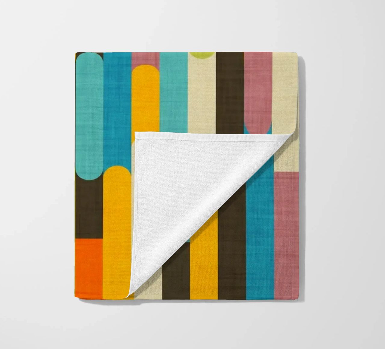 Retro Color Block Popsicle Sticks Brown beach towel by susanacosta