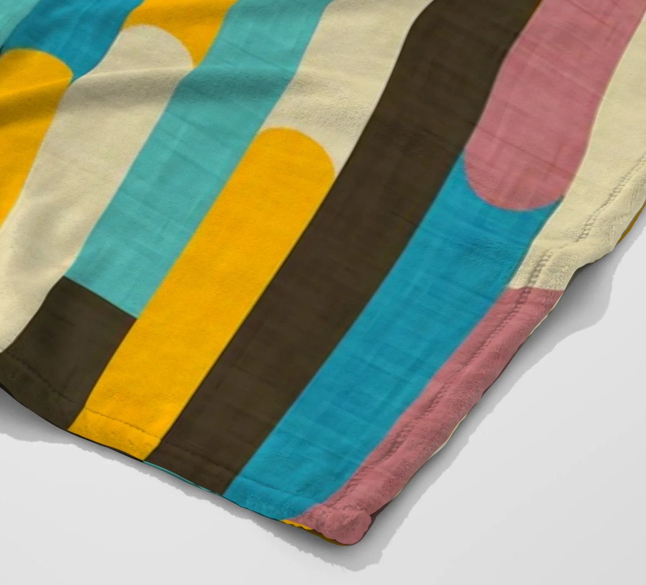 Retro Color Block Popsicle Sticks Brown fleece blanket by susanacosta