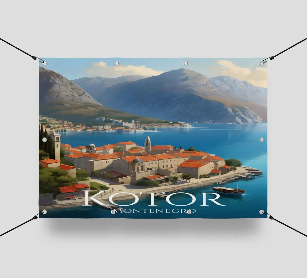 Kotor Montenegro Scene telo in pvc da Charnwood Prints