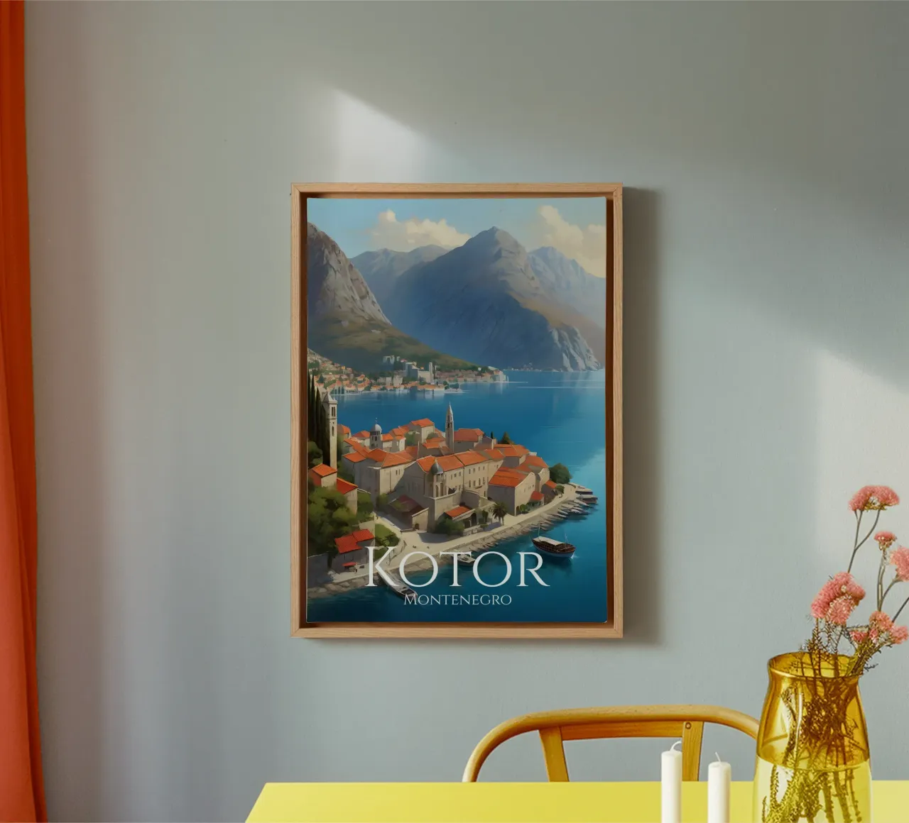 Kotor Montenegro Scene tela con Cornice a cassetta da Charnwood Prints
