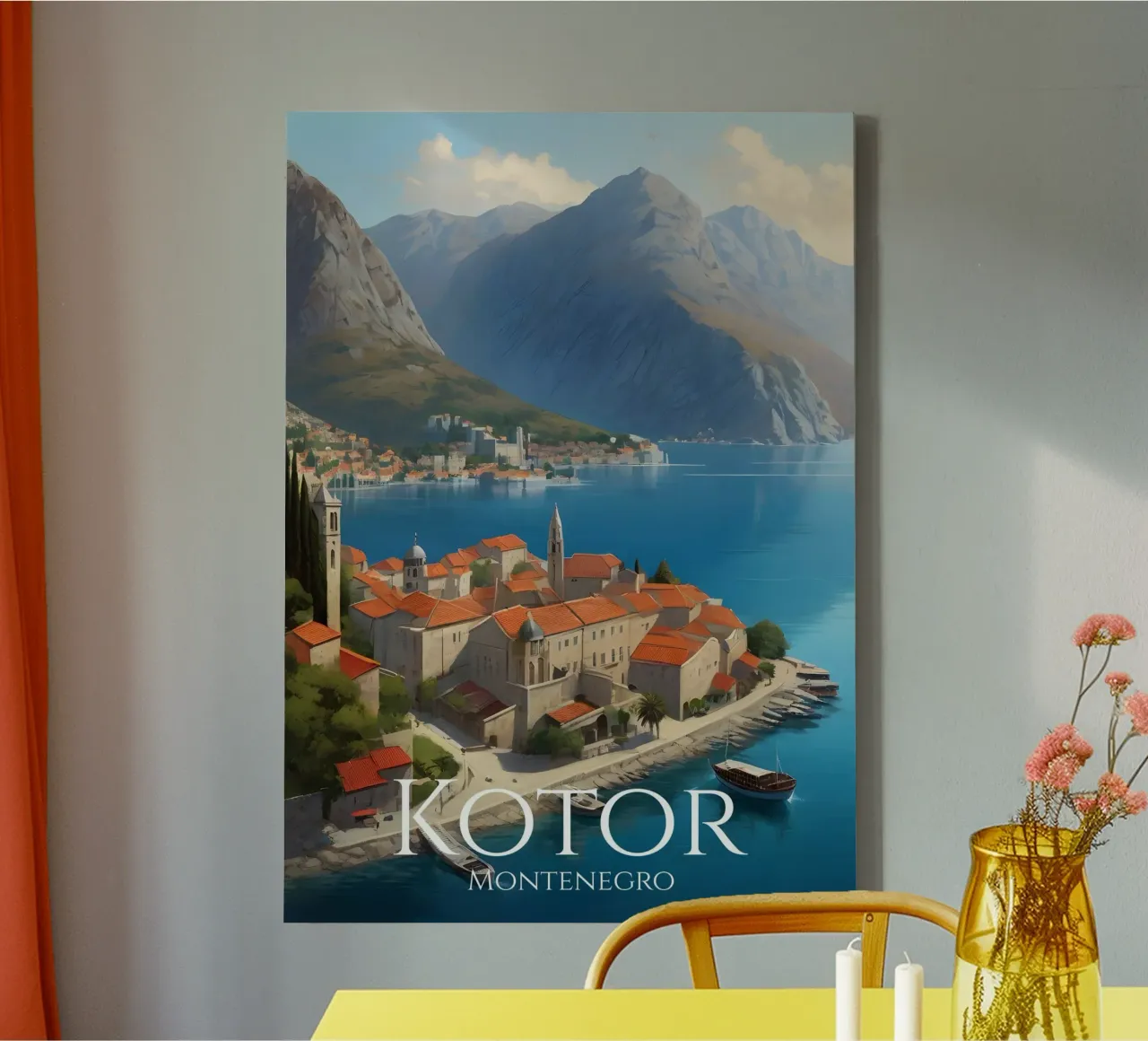 Kotor Montenegro Scene tela con Cornice a cassetta da Charnwood Prints