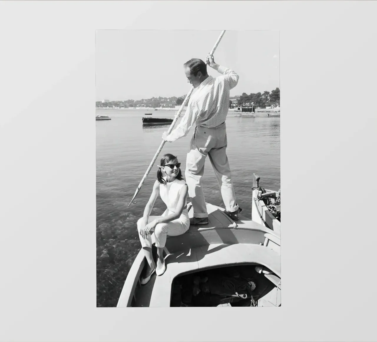 Audrey Hepburn in barca telo in pvc da Monikaprint