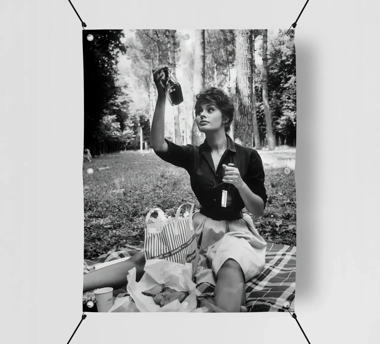 Sophia Loren a fare un picnic telo in pvc da Rachelwhell