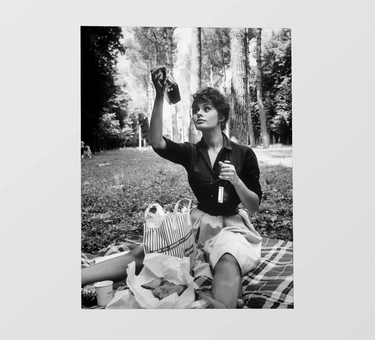 Sophia Loren a fare un picnic telo in pvc da Rachelwhell