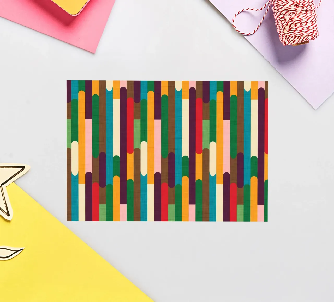 Retro Color Block Popsicle  Sticks Kilim adesivo da susanacosta