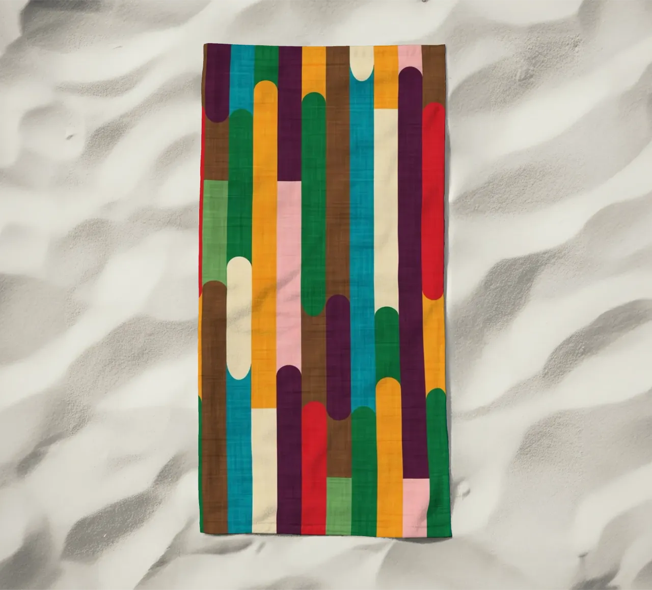 Retro Color Block Popsicle Sticks Kilim telo mare da susanacosta