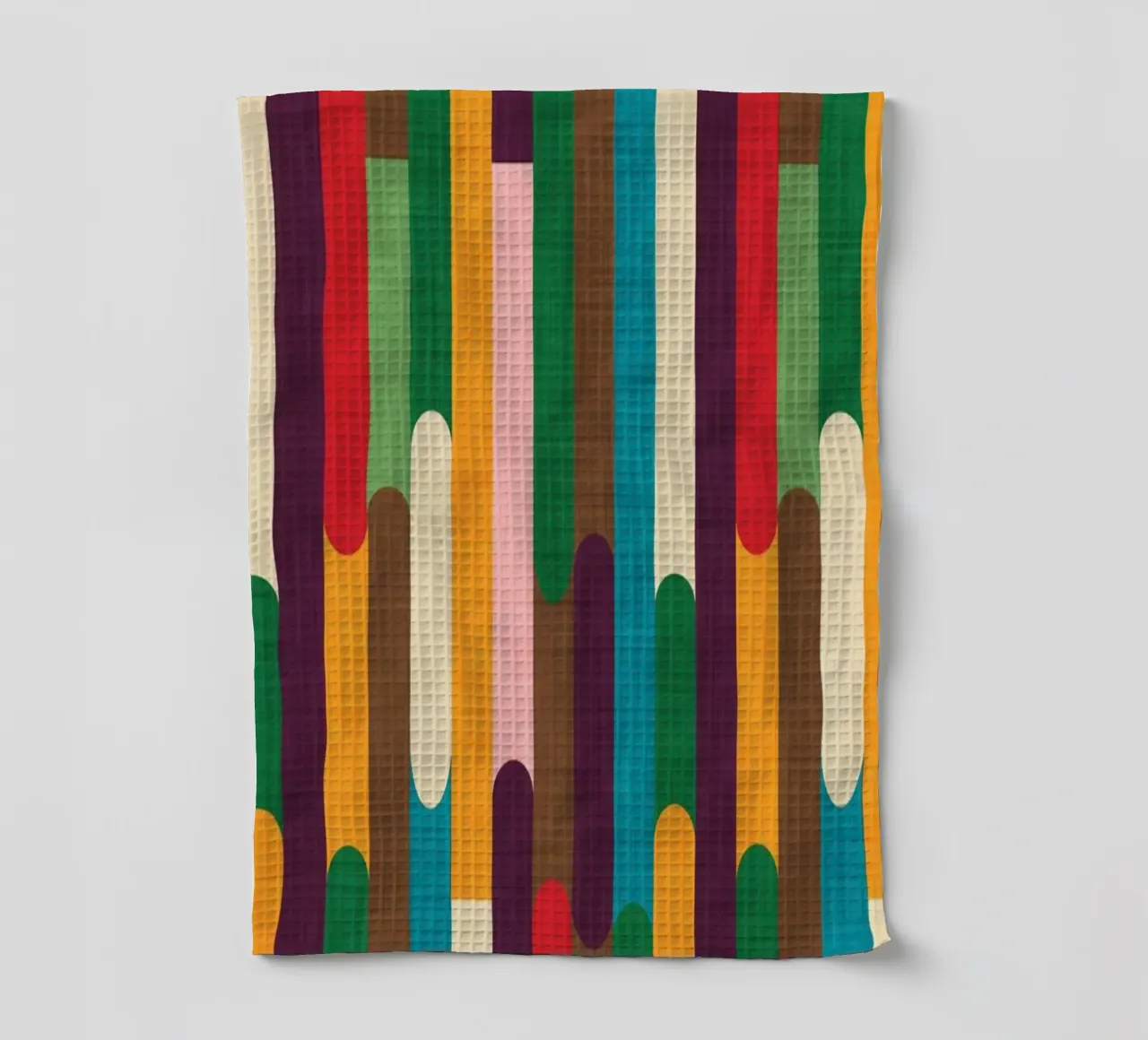 Retro Color Block Popsicle  Sticks Kilim torchon de susanacosta