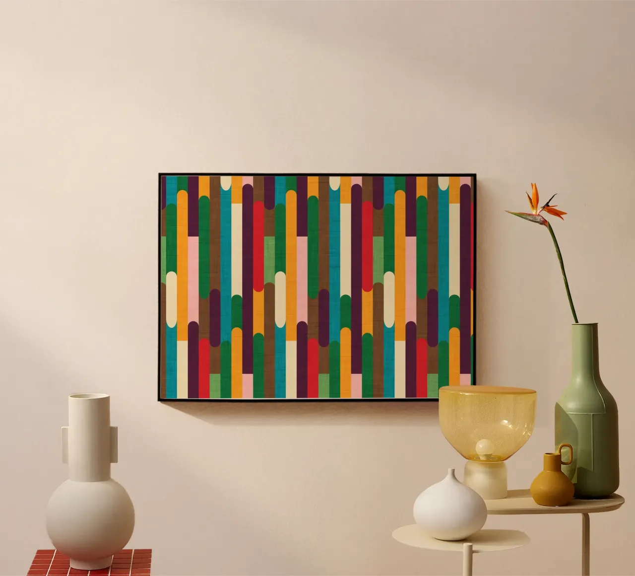 Retro Color Block Popsicle  Sticks Kilim plexiglass da susanacosta