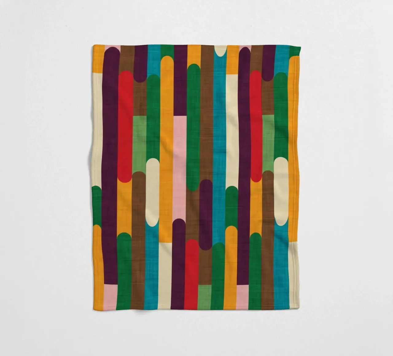 Retro Color Block Popsicle  Sticks Kilim coperta in pile da susanacosta
