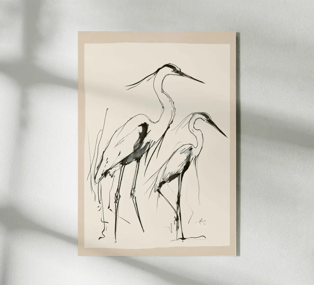 Deux hérons plexiglas de Nadjaa