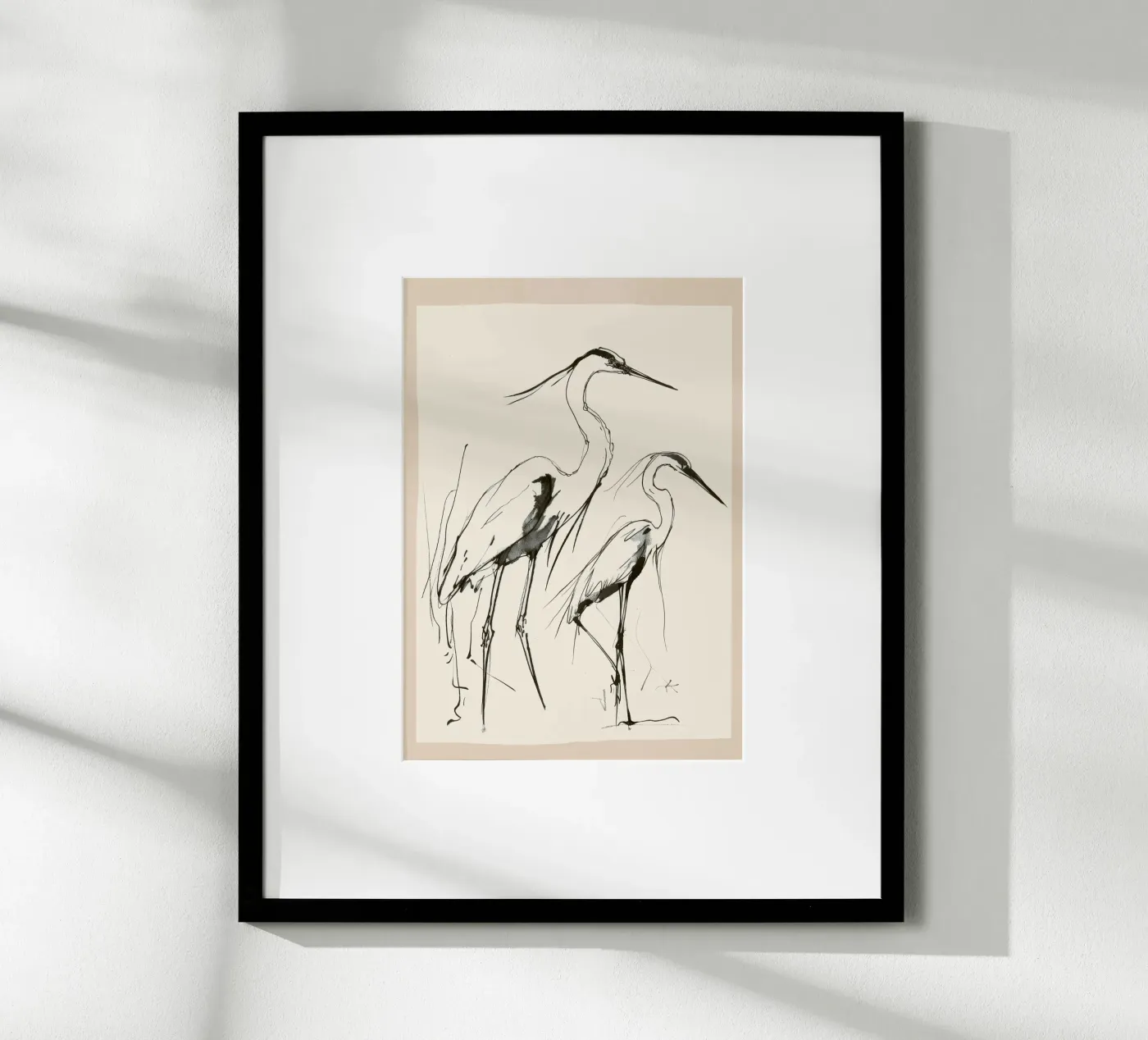 Two Herons poster by Nadjaa
