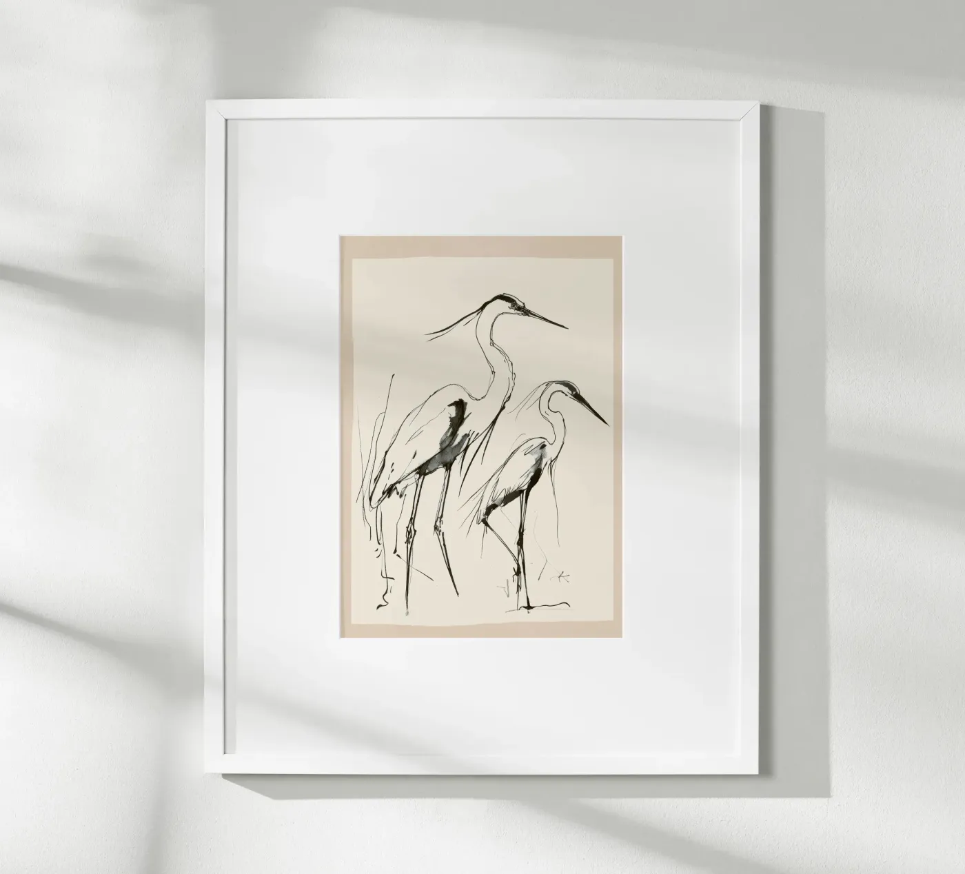 Two Herons poster by Nadjaa