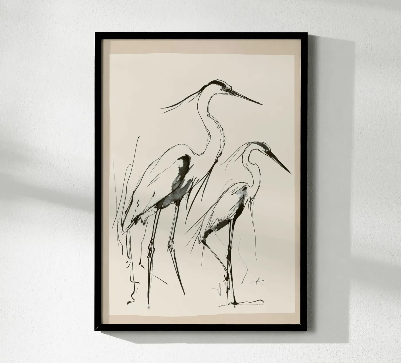 Two Herons poster by Nadjaa