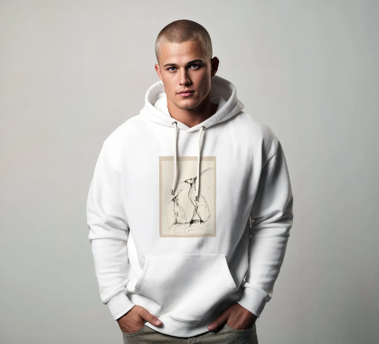 Coppia di lepri felpa con cappuccio da Nadjaa