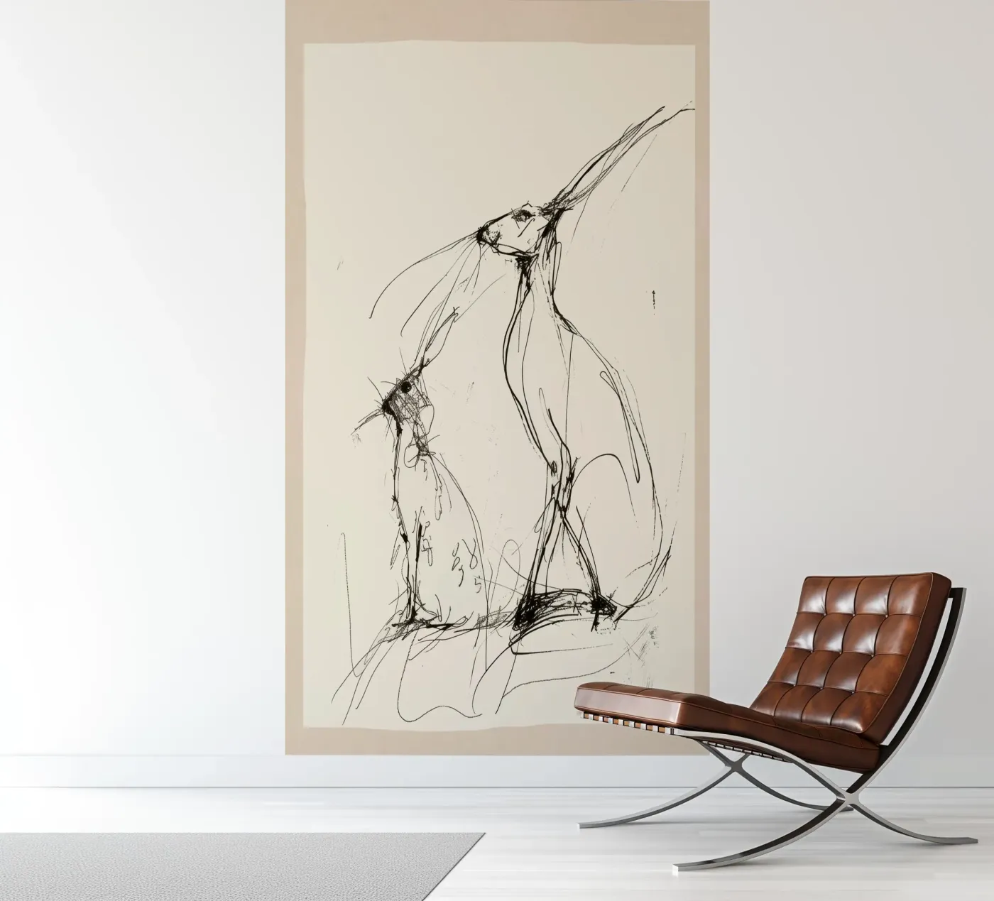 Haas Paar fotobehang van Nadjaa