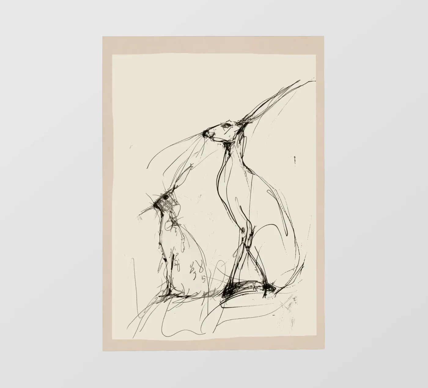 Haas Paar fotobehang van Nadjaa