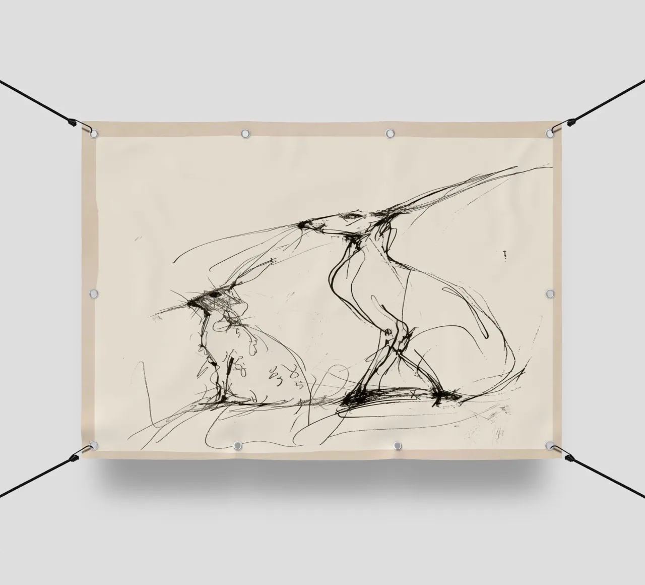 Coppia di lepri telo in pvc da Nadjaa