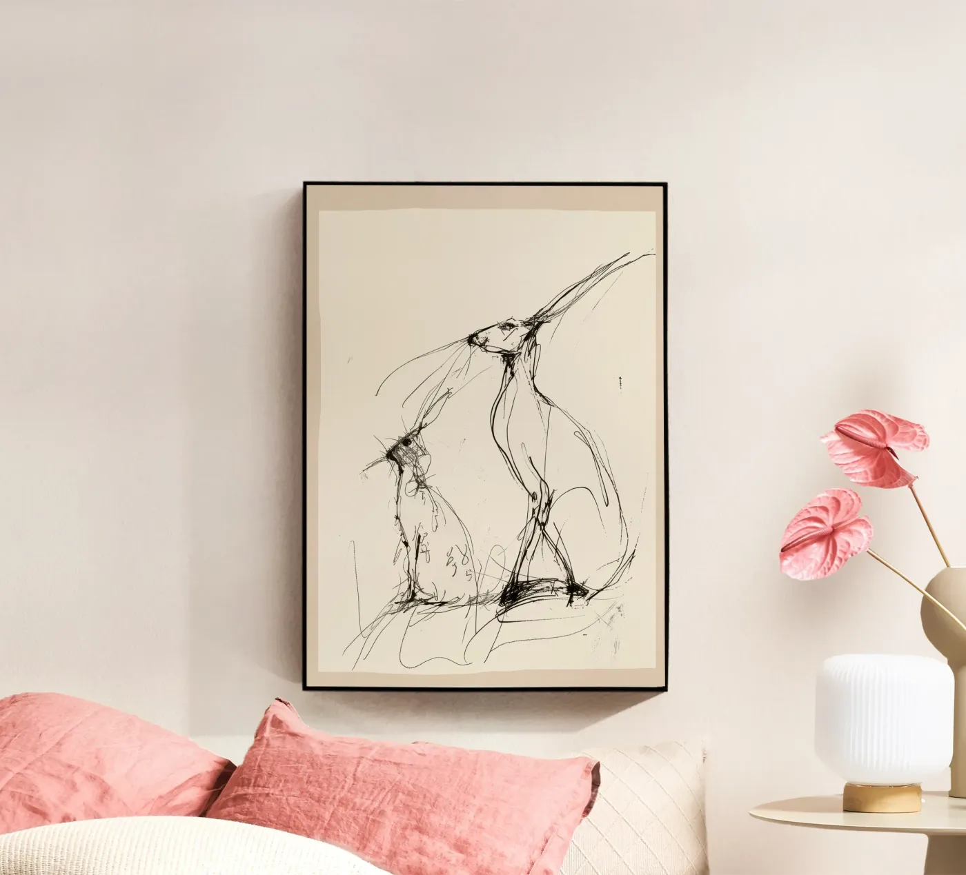 Hare Pair acrylic glass by Nadjaa