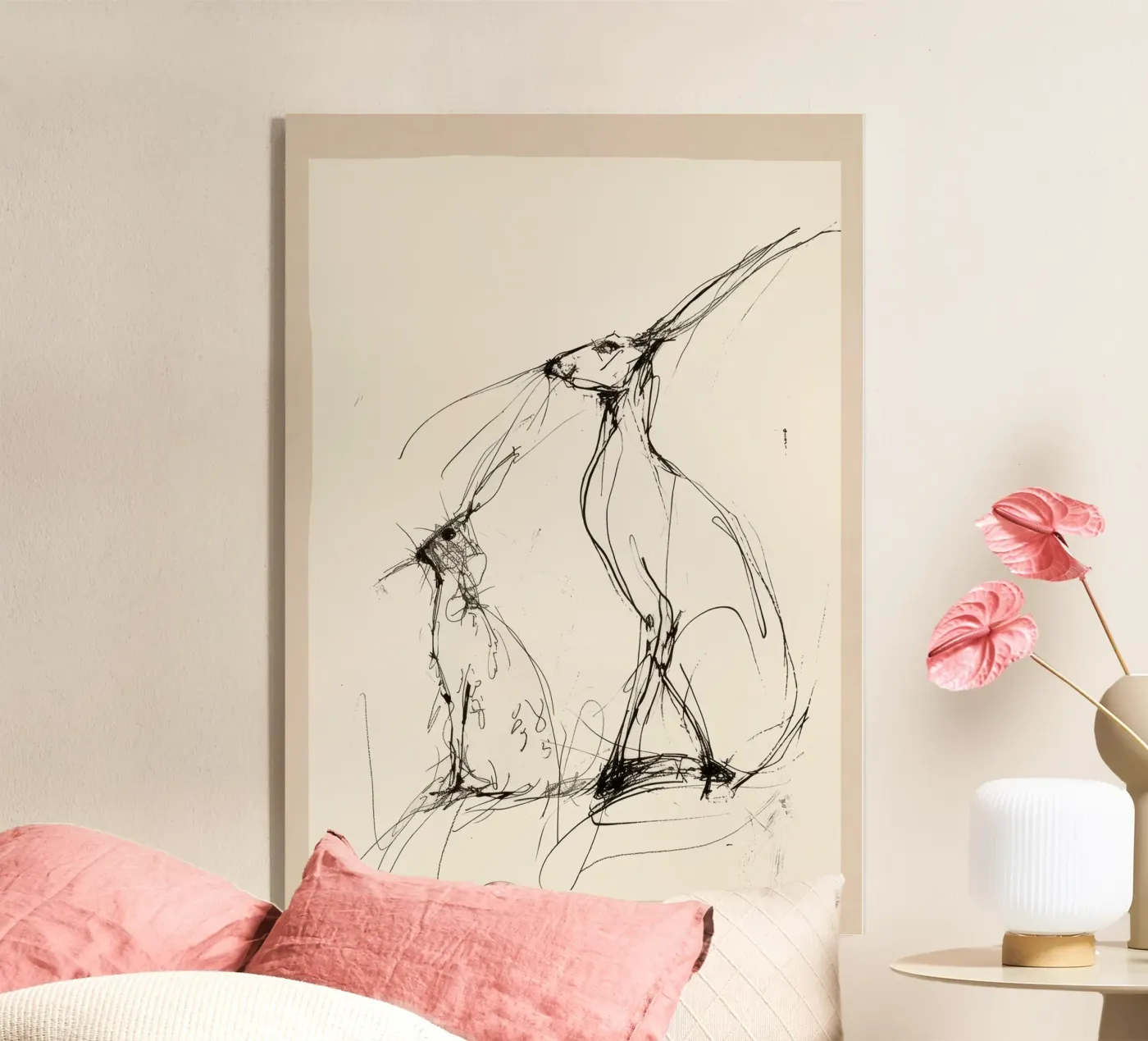 Hare Pair acrylic glass by Nadjaa