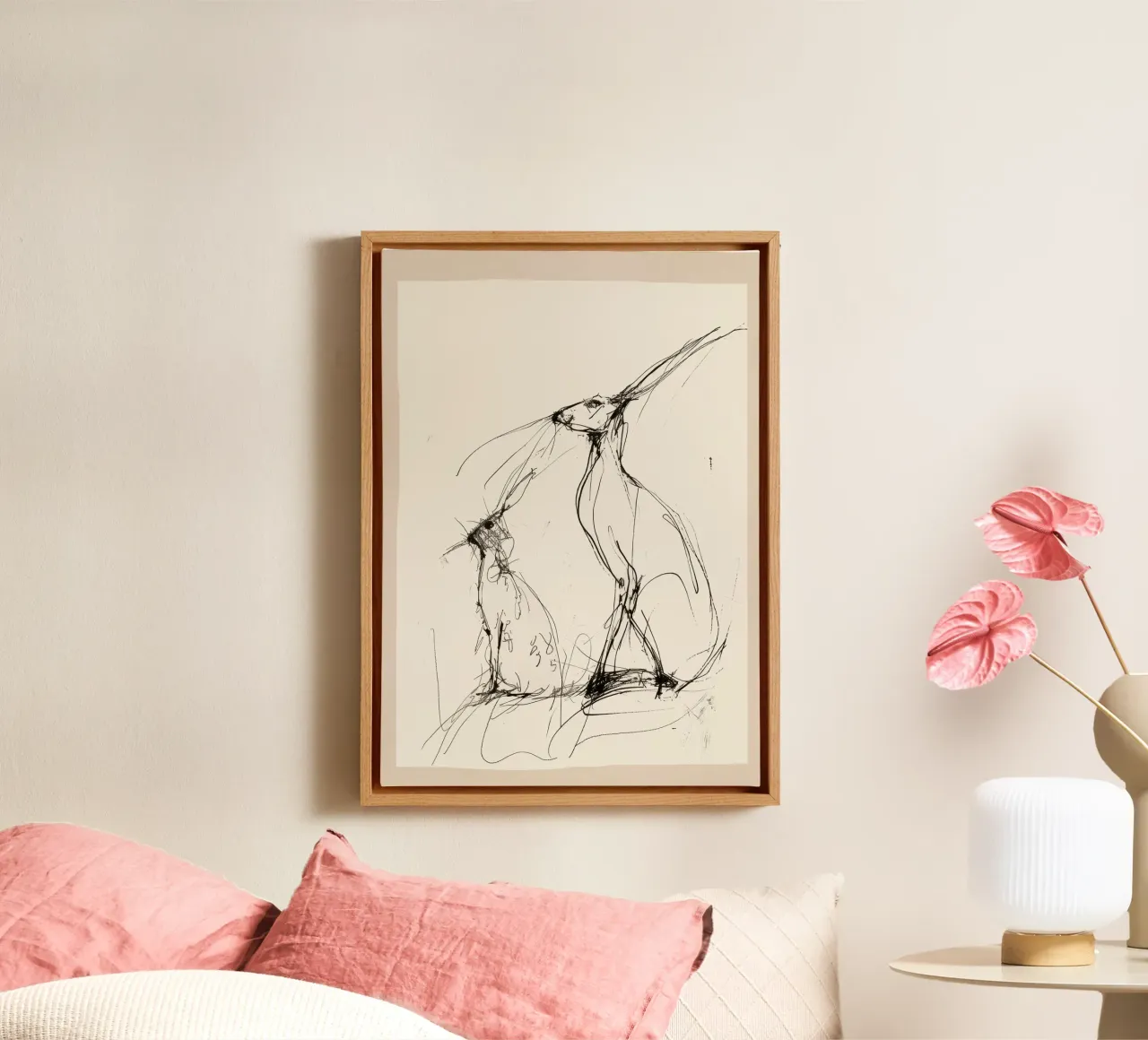 Coppia di lepri tela da Nadjaa