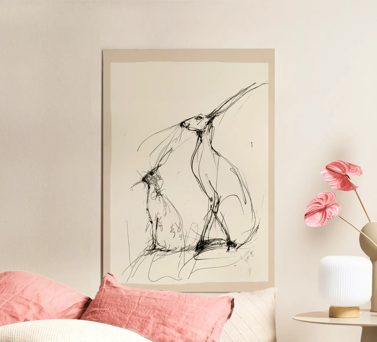 Hare Pair poster by Nadjaa